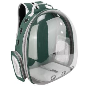 Pet Backpack Carrier Ventilate Transparent Backpack Travel Breathable Astronaut Cat Carrier For Puppies Cats Dogs Under 13LBS (Option: PetCarrierGreen)