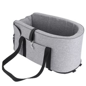 Console Pet Car Seat with Storage Pocket Booster Car Seat Portable Pet Travel Bag Machine Washable Pet Seat Fit For Small Dog Cat (Option: PetCarSeat Silver)
