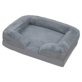 Pet Dog Bed Soft Warm Plush Puppy Cat Bed Cozy Nest Sofa Non-Slip Bed Cushion Mat Removable Washable Cover Waterproof Lining For Small Medium Dog (Option: PetBedM)