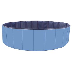 Foldable Pet Swimming Pool PVC Kiddie Baby Dog Swim Pool Bathing Tub Playmat Kids Pools (Option: 160cmPetSwimPool63Inch Blue)