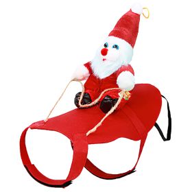 Pet Christmas Costumes Red Winter Coat for Dog Riding Santa Claus with Bell Clothes New Year Outfit Cosplay Costumes Party Dress Up For Cats (Option: PetClothes M)